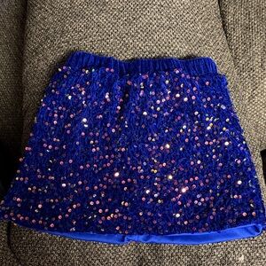 Girls' Sapphire Sequin Skirt - Sparkle Pull-On Mini